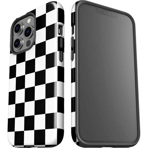 Black and White Checkered iPhone 15 Pro Impact Case